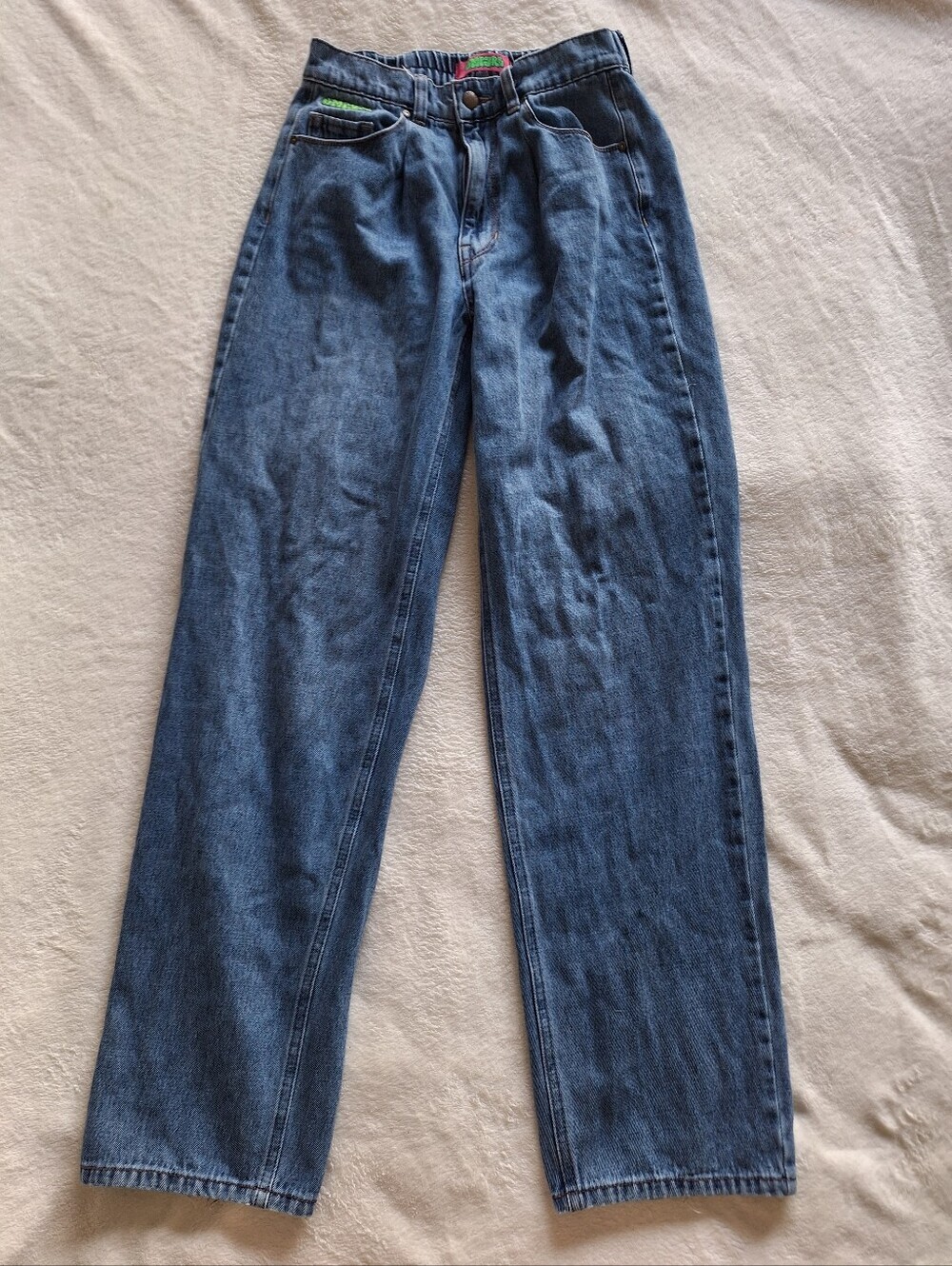 Empyre Women’s Piper Elastic Waist Loose Fit Baggy Jeans Blue Size S